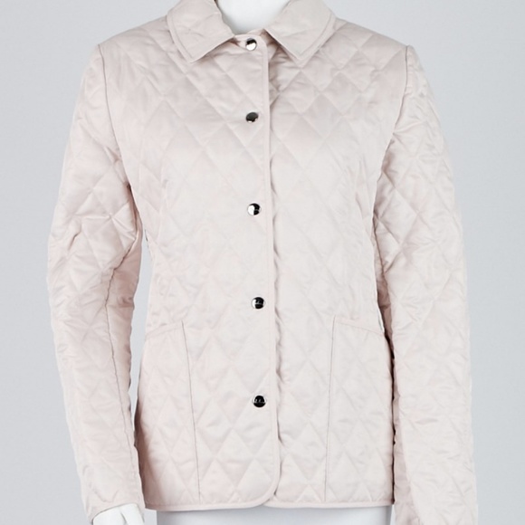 BURBERRY Pink Quilted Button Down Jacket, S - Picture 1 of 7